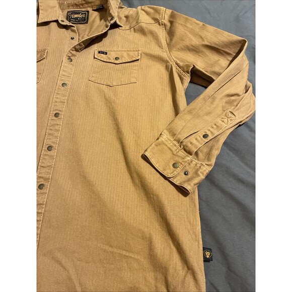 Howler Brothers Sawhorse Work Shirt Men's 2XL Snap Front Western Tan Longsleeve - Picture 4 of 9